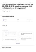 Indiana Cosmetology State Board Practice Test COMPREHENSIVE questions answered&comma; 2026 verified graded A&plus; already passed&excl;