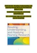 All-in-One Nursing Research Exam Prep Bundle &ndash; Reading&comma; Understanding & Applying Nursing Research &lpar;7th Edition&rpar; by James A&period; Fain &vert; Complete Chapters 1&ndash;15 Test Bank