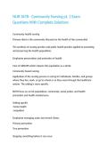 NUR 3678 - Community Nursing pt&period; 1 Exam Questions With Complete Solutions