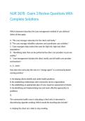 NUR 3678 - Exam 3 Review Questions With Complete Solutions