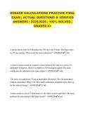 DOSAGE CALCULATIONS PRACTICE FINAL EXAM &vert; ACTUAL QUESTIONS & VERIFIED ANSWERS &vert; 2025&sol;2026 &vert; 100&percnt; SOLVED &vert; GRADED A&plus;