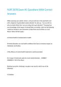 NUR 3678 Exam -1 Questions With Correct Answers