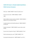 NUR 345 Exam 1 Study Guide Questions With Correct Answers 