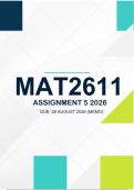 MAT2611 Assignment 5 2026 - Due 28 August 2026
