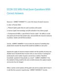 ECON 102 WSU Final Exam Questions With Correct Answers&period;