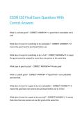 ECON 102 Final Exam Questions With Correct Answers