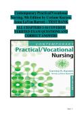Contemporary Practical&sol;Vocational Nursing&comma; 9th Edition by Corinne Kurzen&comma; Anna LaVon Barrett  test bank