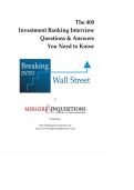 The 400 Investment Banking Interview Questions & Answers You Need to Know
