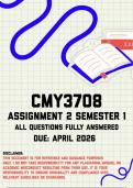 CMY3708 Assignment 2 &lpar;Quiz&rpar; Semester 1 Memo &vert; Due April 2026