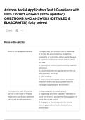 Arizona Aerial Applicators Test &vert; Questions with 100&percnt; Correct Answers &lpar;2026 updated&rpar; QUESTIONS AND ANSWERS &lpar;DETAILED & ELABORATED&rpar; fully solved
