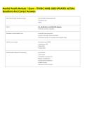 Mental Health Module 1 Exam - TTUHSC NURS-3502 UPDATED ACTUAL  Questions And Correct Answers 