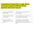 Comprehensive Nursing Exam 3&colon; Legal&comma; Ethical&comma;  Informatics & Quality UPDATED ACTUAL  Questions And Correct Answers 