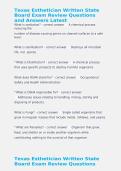 Texas Esthetician State Board Written Exam Questions and Answers &vert; Study Guide