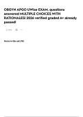 OBGYN APGO UWise EXAM&comma; questions answered MULTIPLE CHOICES WITH RATIONALES&vert; 2026 verified graded A&plus; already passed&excl;