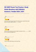 NC DMV Permit Test Practice &vert; Study Guide Questions with Definitive Solutions &vert; Verified 2026 &vert; 2027&period;     