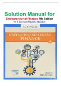 Solution Manual for Entrepreneurial Finance 7th Edition by J&period; Leach and Ronald Melicher isbn-9780357442043