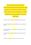 HCCP Exam Advanced Practice  2026&vert;2027 Questions and Answers with  Complete A&plus; Solutions 100&percnt; Correct  &ndash;  Tax Credit Housing Compliance &vert; LIHTC&comma;  Eligibility Rules&comma; Compliance Periods&comma;  Unit Rules 
