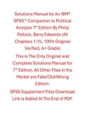 Solutions Manual An IBM&reg; SPSS &reg; Companion to Political Analysis 7th Edition By Philip Pollock&comma; Barry Edwards 
