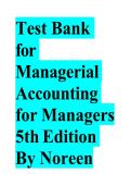 Test Bank&colon; Managerial Accounting for Managers &lpar;5th Edition&rpar; &ndash; Eric Noreen&comma; Peter Brewer & Ray Garrison