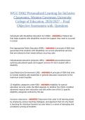 WGU D662 PERSONALIZED LEARNING FOR INCLUSIVE CLASSROOMS&comma; WESTERN GOVERNORS UNIVERSITY COLLEGE OF EDUCATION&comma; 2026&sol;2027 &ndash; FINAL OBJECTIVE ASSESSMENT PRACTICE QUESTIONS