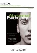 Test bank Abnormal Psychology&colon; An Integrative Approach &lpar;MindTap Course List&rpar; 8th Edition all chapters fully covered with questions and answers guide A&plus;