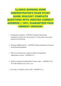 ILLINOIS NURSING HOME  ADMINISTRATOR'S EXAM STUDY  GUIDE 2026&sol;2027 COMPLETE  QUESTIONS WITH VERIFIED CORRECT  ANSWERS &vert;&vert; 100&percnt; GUARANTEED PASS  <NEWEST VERSION> 