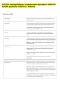CPCU 520- Meeting Challenges Across Insurance Operations UPDATED  ACTUAL Questions And Correct Answers 
