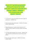Relativity Review ManageMent  SpecialiSt eXaM StUDy gUiDe  2026&sol;2027 cOMplete QUeStiOnS witH  veRiFieD cORRect anSweRS &vert;&vert;  100&percnt; gUaRanteeD paSS  <neweSt veRSiOn> 