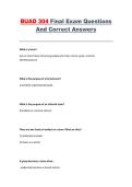 BUAD 304 &ndash; Final Exam Questions and Correct Answers