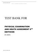 Test Bank for Physical Examination and Health Assessment 8th Edition by Carolyn Jarvis