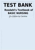 Test Bank &mdash; Rosdahl&rsquo;s Textbook of Basic Nursing &vert; 12th Edition &vert; Complete All Chapters &vert; Verified Questions & Answers