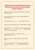 BARBER PRACTICE STATE BOARD EXAM WITH 200  QUESTIONS AND CORRECT DETAILED ANSWERS  &vert;ALREADY GRADED A&plus;