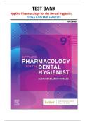 Test Bank Applied Pharmacology for the Dental Hygienist 9th Edition Haveles &vert; All Chapters 1-26 &vert; ISBN 9780323798631 &vert; NBDHE Bloom's Taxonomy Dental Hygiene 2026&sol;2027