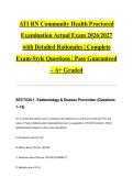 ATI RN Community Health Proctored Examination Actual Exam 2026&sol;2027 with Detailed Rationales &vert; Complete Exam-Style Questions &vert; Pass Guaranteed &ndash; A&plus; Graded