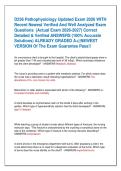 D236 Pathophysiology Updated Exam 2026 WITH  Recent Newest Verified And Well Analyzed Exam  Questions  &lpar;Actual Exam 2026-2027&rpar; Correct  Detailed & Verified ANSWERS &lpar;100&percnt; Accurate  Solutions&rpar; ALREADY GRADED A&plus;&vert;&vert;NEWEST  VERSION Of The Exam Guarantee Pass&excl;&excl;