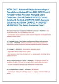 WGU&colon; D027&colon; Advanced Pathopharmacological  Foundations Updated Exam 2026 WITH Recent  Newest Verified And Well Analyzed Exam  Questions  &lpar;Actual Exam 2026-2027&rpar; Correct  Detailed & Verified ANSWERS &lpar;100&percnt; Accurate  Solutions&rpar; ALREADY GRADED A&plus;&vert;&vert;NEWEST  VERS