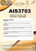 AIS3703 Assignment 3 &lpar;COMPLETE ANSWERS&rpar; Semester 1 2026 - DUE 17 April 2026