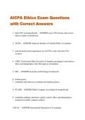 AICPA Ethics Exam Questions  with Correct Answers 