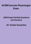 ACSM Exercise Physiologist Exam Study Guide & Prep Notes PDF
