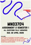 MNO3704 Assignment 2 Semester 1 Memo &vert; Due 22 April 2026