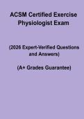 ACSM Certified Exercise Physiologist Exam Study Guide & Prep PDF