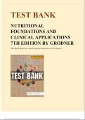 Test Bank &mdash; Nutritional Foundations and Clinical Applications &vert; Grodner &vert; 7th Edition &vert; Complete All Chapters &vert; Verified Q&A
