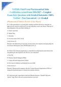 NAPSRx Final Exam Pharmaceutical Sales Certification Actual Exam 2026&sol;2027 &ndash; Complete Exam-Style Questions with Detailed Rationales &vert; 100&percnt; Verified &ndash; Pass Guaranteed &ndash; A&plus; Graded