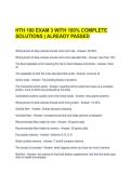 HTH 100 EXAM 3 WITH 100&percnt; COMPLETE SOLUTIONS &vert; ALREADY PASSED