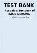 Test Bank &mdash; Rosdahl&rsquo;s Textbook of Basic Nursing &vert; 12th Edition &vert; Complete All Chapters &vert; Verified Questions & Answers