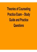 Theories of Counseling Practice Exam Study Guide Practice Questions Counseling Psychotherapy Exam Prep 2025&sol; 2026