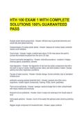 HTH 100 EXAM 1 WITH COMPLETE SOLUTIONS 100&percnt; GUARANTEED PASS