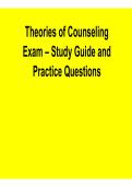 Theories of Counseling Exam Study Guide Practice Questions Counseling Psychology Psychotherapy Exam Prep 2025&sol; 2026
