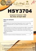 HSY3704 Assignment 4 &lpar;COMPLETE ANSWERS&rpar; Semester 1 2026 - DUE 17 April 2026