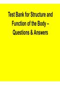 Structure and Function of the Body Test Bank Questions Answers Study Guide 2025&sol; 2026